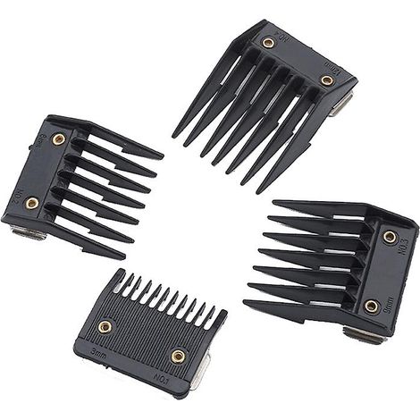 Jeu de 4 peignes de coupe avec guide de coupe à dos métallique : 3 mm, 6 mm, 9 mm et 12 mm (1/5)