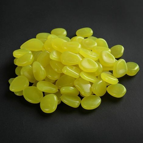 Lot de 50 Galets phosphorescents, Taille 2-3cm, Matériau résine, Pour jardin allée aquarium décoration