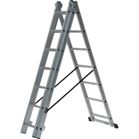 Escalera de aluminio Awtools, modelo 3x12 stopni 150kg, ideal para trabajos domésticos y profesionales adaptación para escaleras, soporta hasta 150 kg, resistente y fácil de usar.