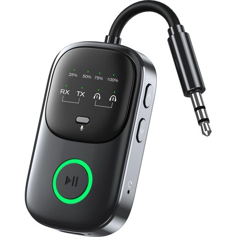 Haiaveng Émetteur-récepteur Bluetooth, adaptateur audio 2-en-1 pour avion, TV et voiture, avec microphone mains libres et autonomie de 8 heures (1/5)