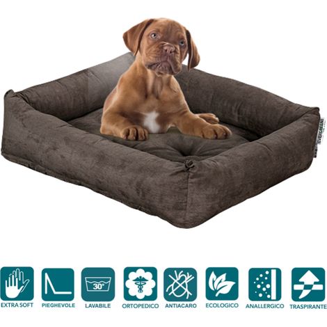 EVERGREENWEB - Letto per Cani 65x85 cm taglia Media, Imbottitura in Schiuma Waterfoam Morbido Lavabile in Lavatrice, Cuccia da Interno con Cuscino Sfoderabile, Materasso per tutti Animali Domestici (1/5)