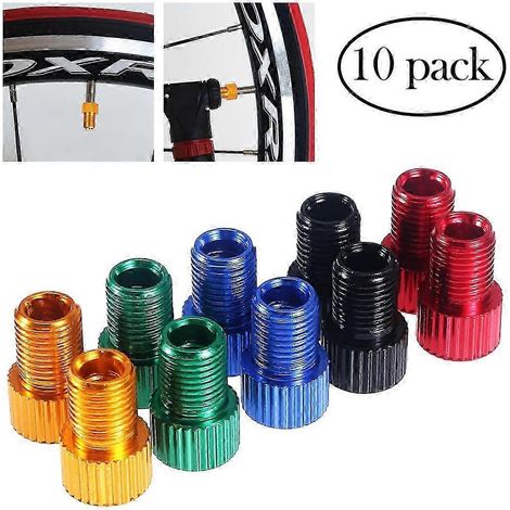 WINOMO Lot de 10 adaptateurs Presta vers Schrader en aluminium pour voiture, vélo, chambre à air, pompe, compresseur d'air, outils XIWHBYV (1/4)