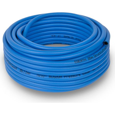 Eberth – Tuyau à air comprimé 20m – Diamètre intérieur 6mm – Pression 20 bar – Flexible en PVC hybride – Compatible compresseurs (1/5)