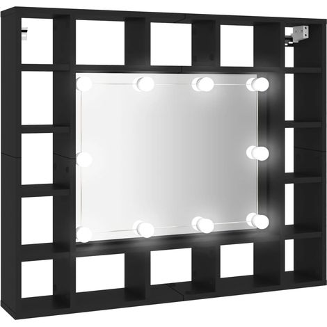 Armoire à miroir à LED noir 91x15x76,5 (1/5)