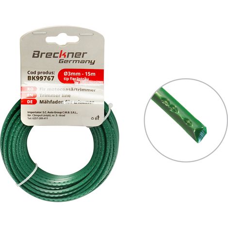 Filo seghettato verde per decespugliatore 3mmx15m Breckner Germany (1/3)