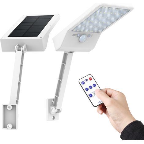 2er-Set Solar-Außenleuchten mit Fernbedienung, 48 LEDs, wasserdicht, Bewegungsmelder, multifunktionale Solar-Sicherheitsleuchten für Zäune (1/5)