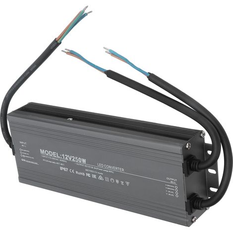 250W IP67 wasserdichtes LED-Netzteil, 12V 20,8A Transformator, AC170-265V Konstantspannung, Leistungstreiber für LED-Streifen. (1/5)