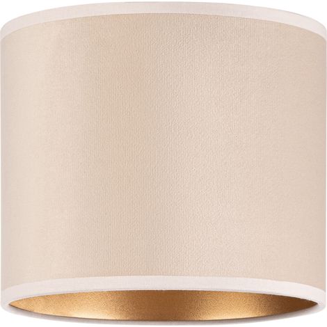 Paralume rotondo Tornado 20 in velluto beige-oro (1/5)