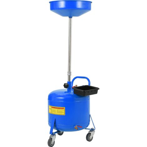 Réservoir de récupération d'huile usée mobile – 8 gallons – Entonnoir réglable (28-62 pouces), roues à 360°, caisse à outils – Idéal garages/ateliers – Bleu – 8 Gallon Waste Oil Drain Tank  Adjustable (1/5)