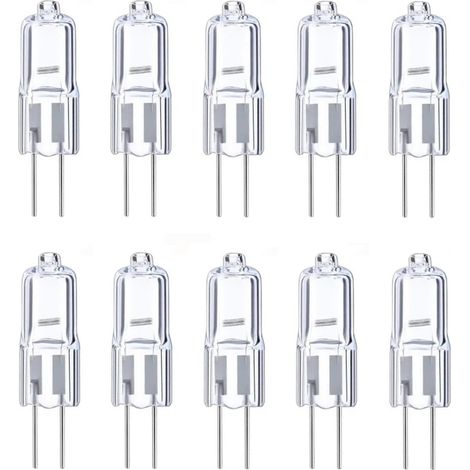 Lot de 10 ampoules halogènes G4 20 W 24 V intensité réglable capsule transparente éclairage lumière blanc chaud (1/5)