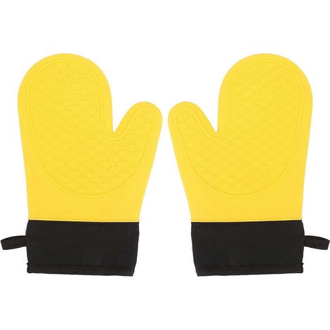 Gants de cuisine en silicone, résistants à la chaleur, imperméables, épais et nervurés, accessoire de cuisine (1/4)
