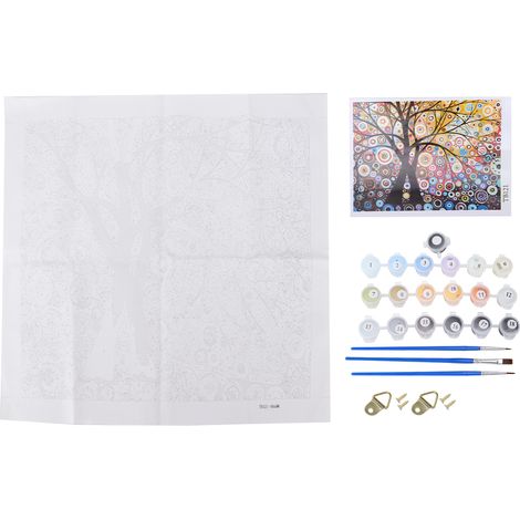 DIY Digital Painting Tree Landscape Canvas Oil Painting with Numbered Drawing Kits for Decoration Craft Gift (1/5)