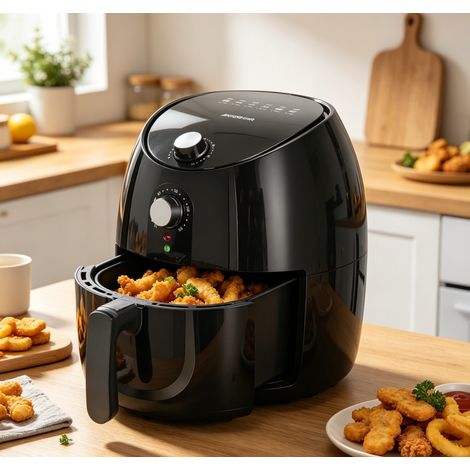 Friteuse à air chaud Aigostar 1500W sans huile 3.5L, température minuteur réglables cuisson saine rapide pour repas maison