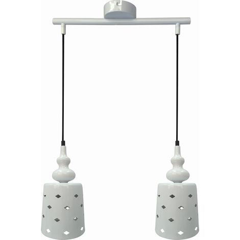 Suspension Candellux HAMP blanche métal 2xE27 réglable (1/3)