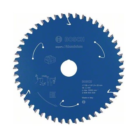 Bosch Hoja de sierra circular Expert for Aluminium para sierras circulares inalámbricas 136 x 1,6 / 1 x 20 48 dientes - 2608644535