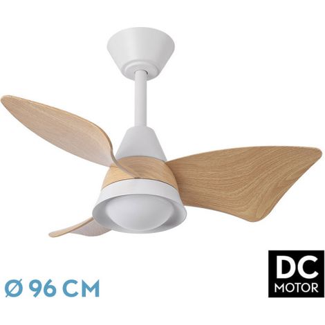 Ventilador de techo DC "Jaguar" regulable con mando a distancia (30W 3CCT 3000lm) color blanco y haya (1/3)