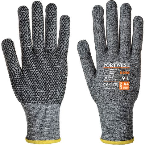 Guanti Portwest A640 Sabre in PVC con puntini resistenti al taglio Grigio 7