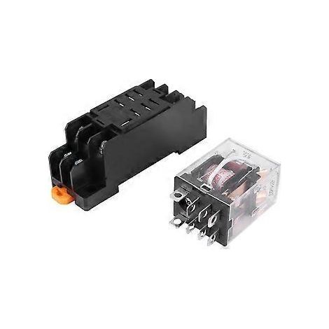 Relais de puissance DPDT à bobine 220 V CA LY2NJ HH62P-L JQX-13F, 8 broches, avec support PTF08A (1/4)