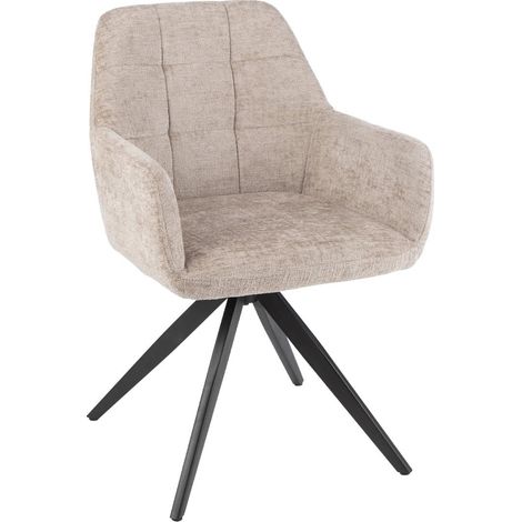 Chaise Design Pivotante "Louna" 84cm Grège (1/5)