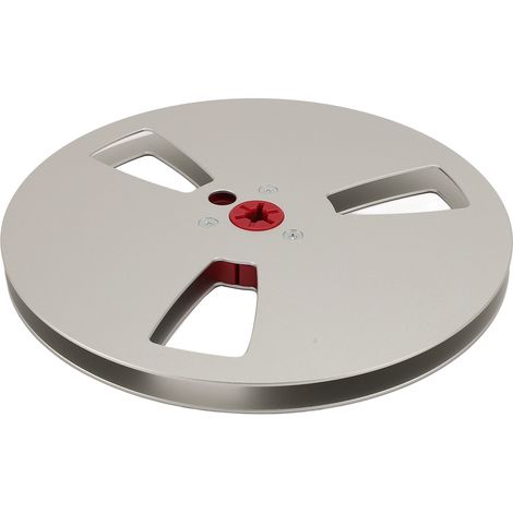Bobine de bande magnétique vide 1/4" (7 pouces) en alliage d'aluminium, universelle pour magnétophone à bobines, couleur argent. (1/5)