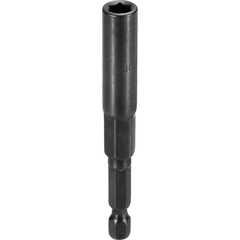 Embout De Tournevis À Écrou 6mm Douille Métrique 1/4" Tige Hexagonale 3.15" (80mm) Extra Longue Douilles 6 Points À Changement Rapide Acier Cr-V Pour Fixation De Boulons, Noir (1/5)