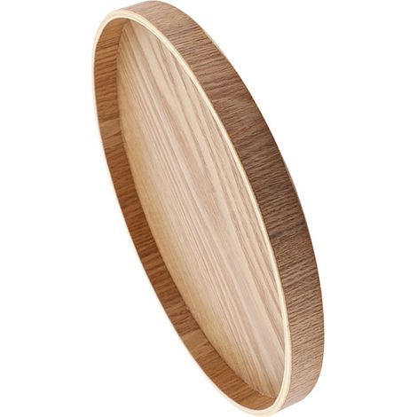 Plateau rond en bois naturel (1/5)