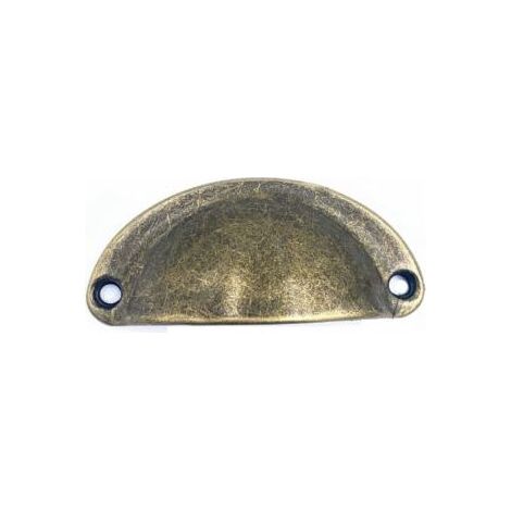 Lot de 10 poignées de tiroir de 81 mm, poignées d'armoire vintage pour commode, armoires, meubles de cuisine, décoration avec vis (bronze) (10, bronze antique) (1/5)