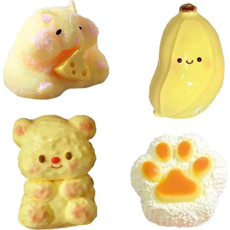 4 PCS Taba Squishy,Fufu Squishy Set,Squishy Patte de Chat,Jouets de Soulagement du Stress Mignons pour Soulage (1/5)