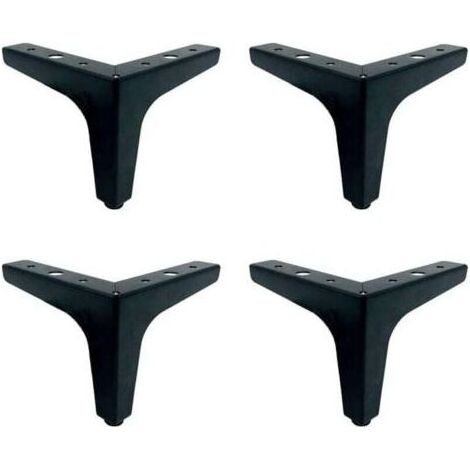Pieds de canapé de 13 cm, un ensemble de 4 pieds de meuble triangulaires en métal, pieds de remplacement noirs adaptés aux canapés, chaises et tables. (1/4)