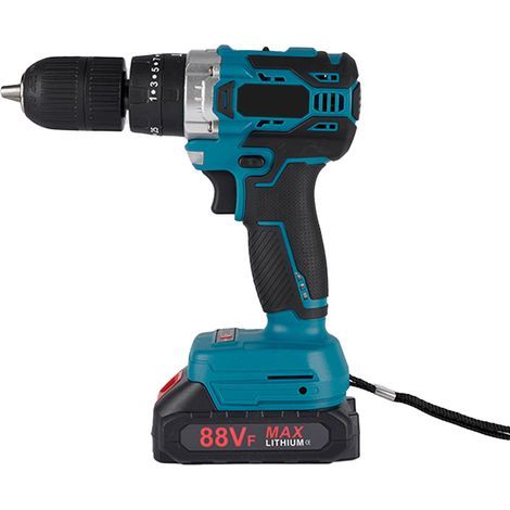 18V Visseuse Devisseuse Sans Fil avec Batteries, 27-450Nm Perceuse Visseuse, 25+3 Réglages de Couple,2 Vitesses, LED, pour la Bricolage, bleu et Noir (1/5)