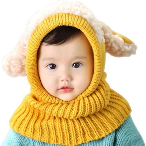 Écharpe, bonnet et cache-cou chauds et tricotés pour bébé, parfaits pour l'hiver et les activités de plein air. (1/5)