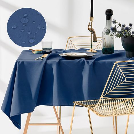 Nappe de Table 140 x 220 cm Bleu foncé (1/5)