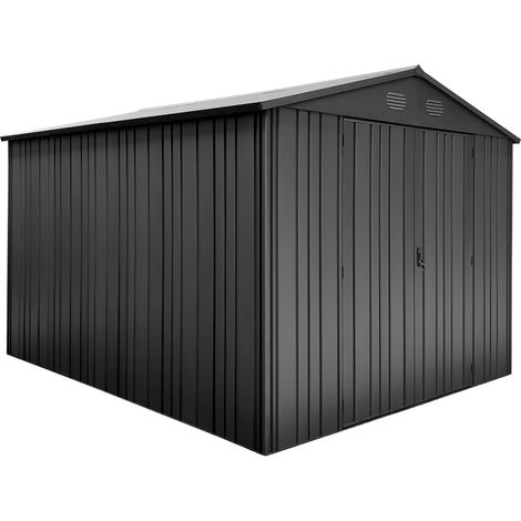 Hoggar – Caseta de Jardín Metálica 7,94m2 Pioneer Y90 – Columnas en V – Estructura Autoportante – Puertas Reforzadas – Cobertizo Exterior 262x303x213cm