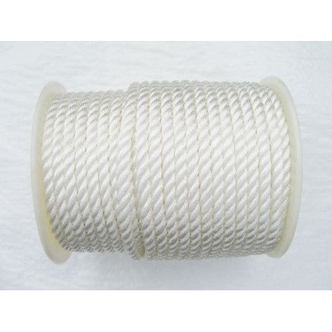 8MM x 73 Metre Reel, White, 3 Strand Nylon Rope - Boat Marine Yacht Anchor