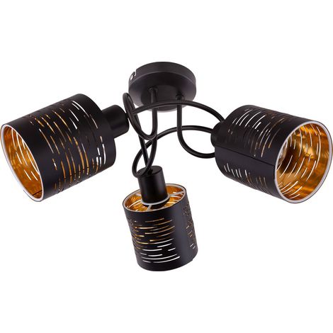 Decken Lampe Muster Ess Zimmer Spot Rondell Gold FERNBEDIENUNG im Set inkl. RGB LED Leuchtmittel