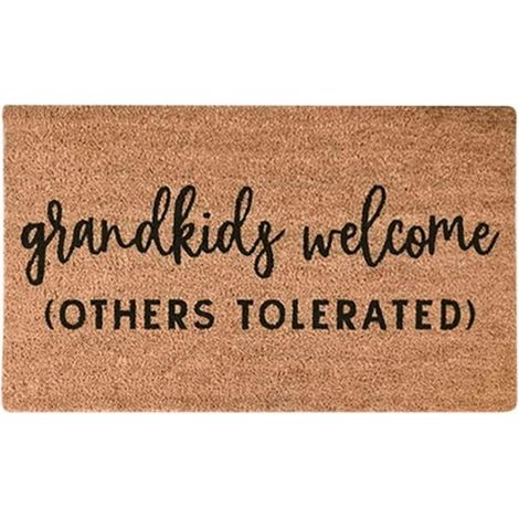 Tapis de bienvenue familial amusant, paillasson d'entrée pour la maison et la chambre, antidérapant, 61 x 41 cm (24 x 16 pouces), 1 tapis de porte inclus. (1/5)