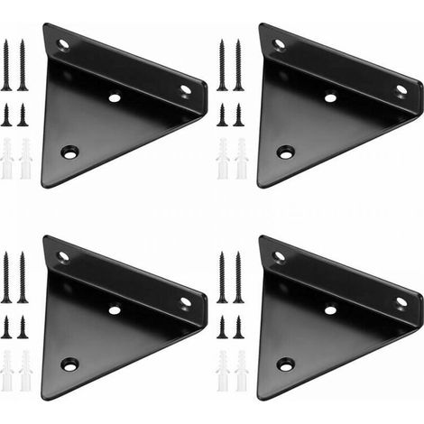 4 Pieces Floating Shelf Brackets, Invisible Triangle Wall Shelf Brackets, Metal Wall Shelf Brackets for Shelves