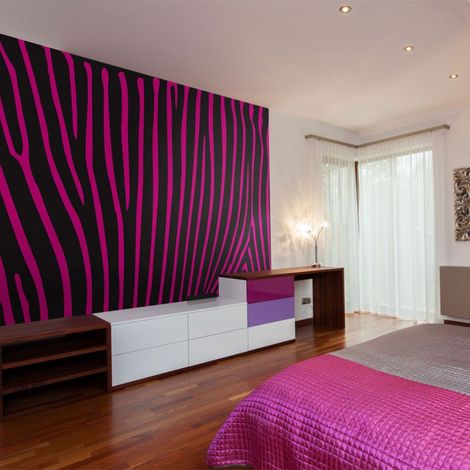 Papier Peint "Zebra Pattern Violet" 154 x 200 cm (1/2)