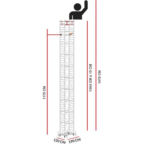 Echafaudage M5 LUX (Hauteur de travail 14,75 m)