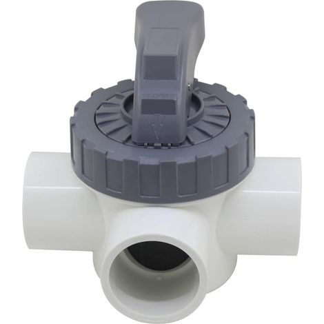 Vanne 3 voies pvc 50mm 63mm vanne arrêt piscine bille à coller vanne boisseau spherique robinet sphere tuyau agricole jardin (1/5)