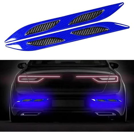 Lntyq Stück Reflektoraufkleber für den Kofferraum, Reflektoraufkleber für Nachtsichtbarkeit, Sicherheitsaufkleber für Auto, LKW, Motorrad (blau) (1/5)