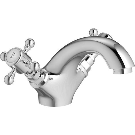 Signature Kensington Basin Mixer Tap Dual Handle with Click Clack Waste - Chrome (1/2)