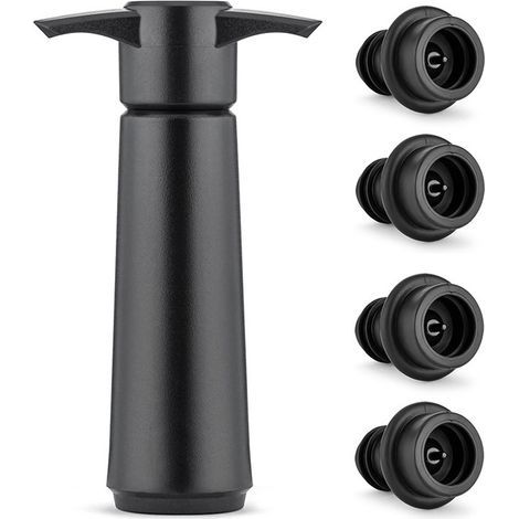Conservateur de vin avec 4 bouchons sous vide, bouchon de vin, conservateur de vin, bouchon de bouteille réutilisable pour conserver la fraîcheur du vin (pompe à vin + 4 bouchons)-AquaForge (1/5)