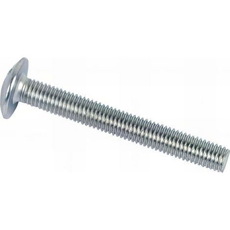 Vis poêlier tête ronde large Fendue en croix 8 x 70 mm Zinguée - Boite de 100 pcs - Fixtout VRL0807002B