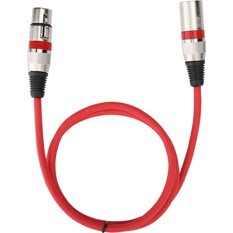 Ensemble de six couleurs de câble XLR de 1 m avec fiche en alliage de zinc épais et broches argentées plaquées cuivre, en PVC épais. (1/5)