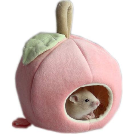 Kleintierhausnest, niedlicher holländischer Schweinhamster, hängendes Hamsterbett, warmes Fleece, kleines Nestzubehör für Hamster, Meerschweinchen, Frettchen, Chinchilla, Pink (1/5)