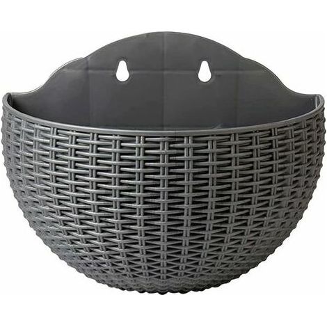 (Blanc) Jardinière murale suspendue, jardinière en rotin, clôture de balcon, jardinière suspendue d'extérieur, jardinière suspendue de balcon