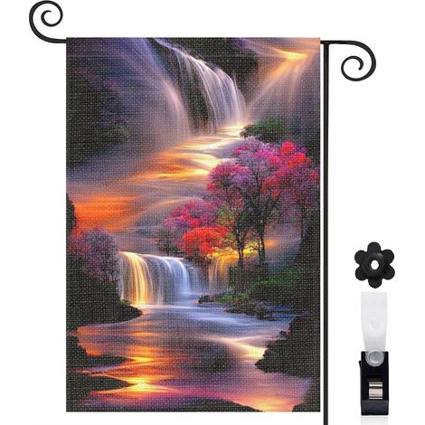 Drapeau de jardin vertical décoration saisonnière toile résistante double face 30 x 45 cm pour porche et cour (1/5)