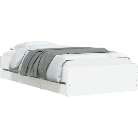 Bed Frame with Drawers without Mattress White 100x200 cm vidaXL