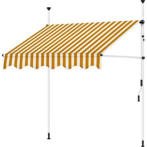 Balkonmarkise Klemmmarkise Markise 400 x 120 cm - Weiß und Orange Balkon Terrasse Fenstermarkise (1/4)